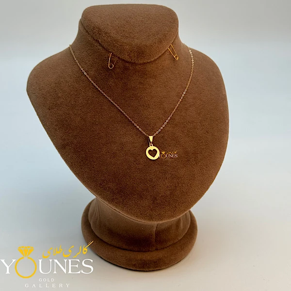 آویز مدال قلب طلا لیزری